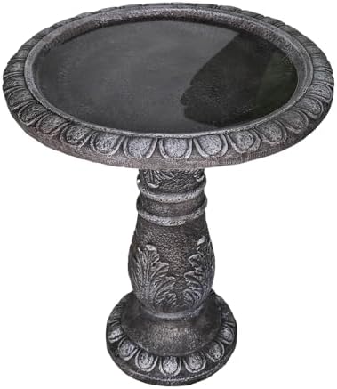 24.4" H Concrete Bird Bath for Outdoors - 24.4" H * 20" Φ Bird Bath for Outside, Classical Birdbath Patio Decor - Image 7