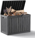 55 Gallon Outdoor Storage Box Waterproof, UV Resistant Resin Deck Box for Patio Furniture, Outside Storage Box for Garden Tools, Patio Cushions, Black by KFY