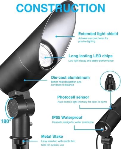 SUNVIE 20W 5000K LED Dusk to Dawn Flag Pole Spot Light Outdoor with Sensor - Image 6