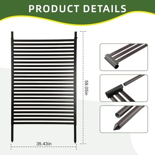 Metal Garden Trellis for Climbing Plants, 59 Inch Tall Fence Plant Support for Flower and Vegetable (35.5" W x 59" H) - Image 2