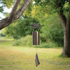 Woodstock Wind Chimes for Outside, Garden, Patio, Porch and Outdoor Decor (38") Antique Copper Dharma Bell Medium (DBMD) - Image 2