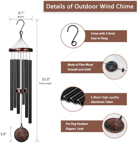 Pet Memorial Gifts for Dogs, 32" Dog Memorial Wind Chime, Dog Memorial Gift - Image 5