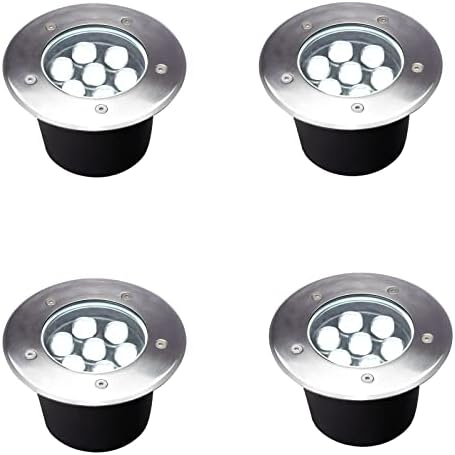 7W 6500K 6-Inch 120V LED Outdoor Landscape Ground Lights 4 Pack by GOCuces