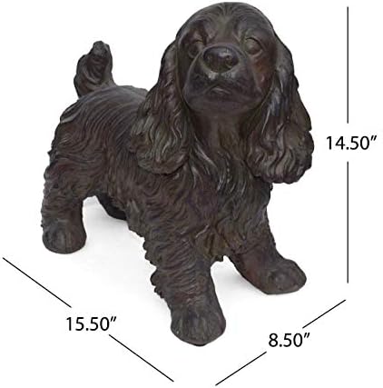 Josie Dog CAST SONE GSTATUE, Outdoor Cocker Spaniel Dog GStatue, Brown, No Assembly Required - Image 3