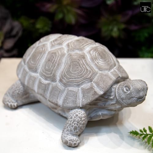 Modern Small Standing Turtle Figurine, Unique Cement Figurines, Handcrafted Decorative Washed Concrete Finish White Sculpture for Home, Garden,Office: 12.50"x9.00"x5.75"H - Image 4