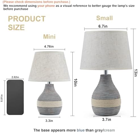 10" H Small Rechargeable Cordless Ceramic Table Lamp, Coastal - Image 3