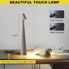Cordless Small Table Lamps,3 Levels Brightness Portable Desk Lamp,Rechargeable Battery Lights for Outdoor, Restaurant, Bedside, Baby Night Light,Gifts (Grey) - Image 5