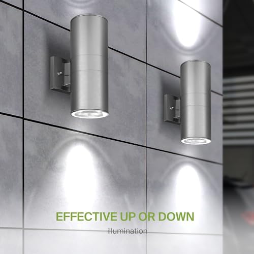 ASD 2 Light Cylinder Outdoor Sconce Lights, Steel 120W E26 ETL - Image 4