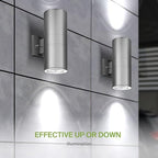 ASD 2 Light Cylinder Outdoor Sconce Lights, Steel 120W E26 ETL - Image 4