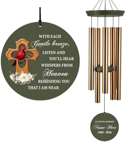 Personalized Wind Chimes Cardinal Memorial Gifts Keepsake by ExtrabilyOfficial