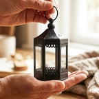 Vela Lanterns Tea Light Candle Holders, Mini Table Centerpieces, Black - Image 6