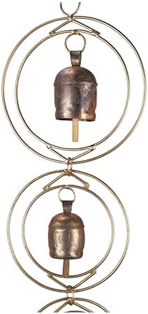 27" Metal Wind Chimes for Outside with 5 Tuned Bells – Rustic Gold Outdoor Garden Decor – Windchimes for Outdoors Yard Decorations Deep Tone Chimes – Garden Decor for Outside with Decorative Bells - Image 4
