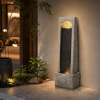 39" Modern Tall Outdoor Water Fountain Vertical Cascading Waterfall Feature - Image 2