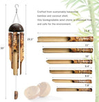 ASTARIN Bamboo Wind Chimes for Outside,Handcrafted Wooden Wind Chimes - Image 4