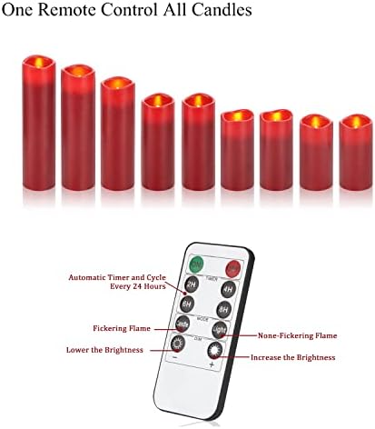 Vinkor Flameless Candles (Burgundy Set of 9) - Image 6