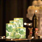 4Pcs Flameless Candles with Remote and Timers Green Leaves Flickering Battery Operated Candles Waterproof Outdoor Flameless LED Pillar Lights for Outdoor Indoor Decorations - Image 4