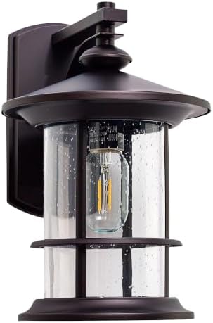 MICSIU 12.5" Height Large Farmhouse Bronze Outdoor Wall Light, Max 100W by MICSIU