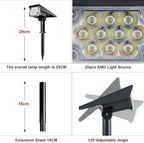 LED Solar Outdoor Garden Spotlights, IP65 Waterproof, Powered Security Landscape Lights, Auto On/Off,In-ground/Wall Lamp for Garden/Patio/Driveway/Pond/Deck(White,1PCS(3w-5.5V)) - Image 2