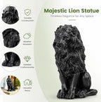 20.7" Black Lion Statue Outdoor Decor, Resin Sitting Lion Sculpture, Majestic Guardian Animal Figurine for Garden, Patio, Porch, Entryway, Courtyard, Lawn & Indoor Home Decoration - Image 5