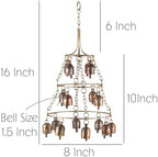 Rustic Wind Chimes for Outside – Handcrafted Tiered Bell Chandelier Chime with Deep Tone – 16” Copper Coated Bronze Finish Metal Wind Chime for Garden Decor, Porch, Yard, Patio,Outdoor Decoration - Image 2