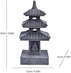 Solar Pagoda Garden Statue with LED Solar Light, 10 Inch Zen Garden Lantern - Image 2