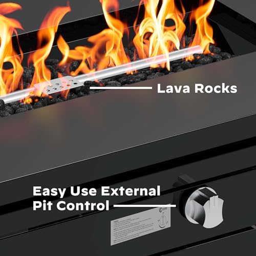 Ciays 42 Inch Gas Fire Pit Table, 60,000 BTU Propane Fire Pit for Patio - Image 4