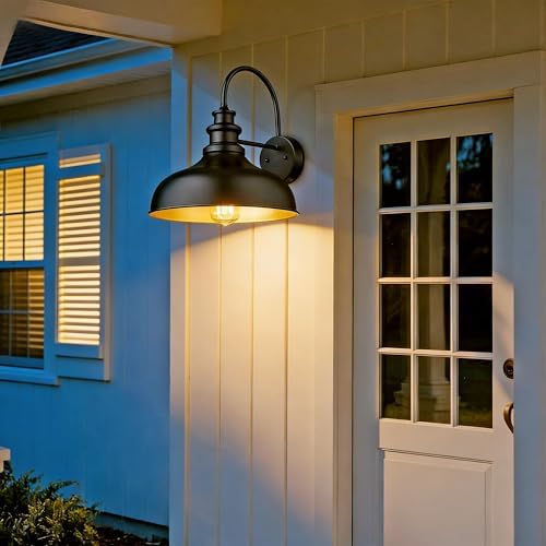 Outside Barn Light,Farmhouse Porch Light,4 Pack Black Outdoor Wall Light - Image 6