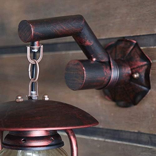 American Country Barn Lantern Iron Glass Lampshade Kerosene Oil Wall Light Antique Metal Aisle Dining Room Cafe Bar Wall Lamp Fixtures Vintage Industrial Loft Wall Sconce - Image 5
