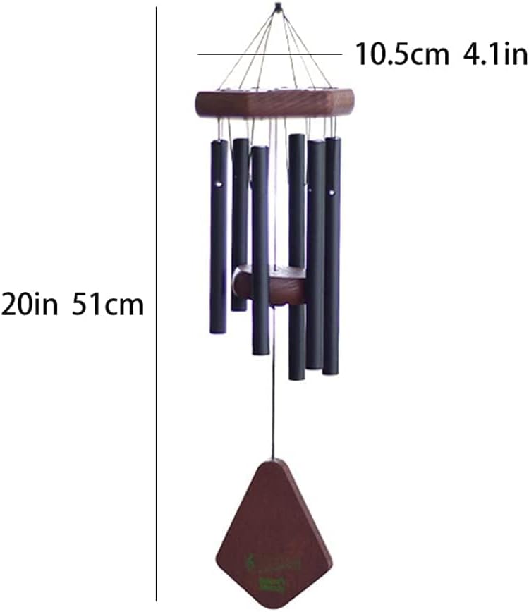 Wind Chime Outdoor 18" Memorial Wind Chime with 6 Tubes Soothing Melodic Tones Sympathy Gifts Patio Home Decoration Decorative(Gold) - Image 2