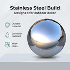 Lulu Decor, Size 16 Silver Stainless Steel Gazing Mirror Ball, Smooth Reflective Shiny Garden Decoration Globe - Image 6