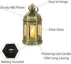 Hewory 10PCS Gold Mini Lanterns for Party Decoration, Flickering LED Candle - Image 3