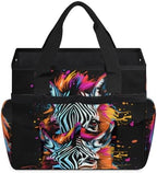 Doodle Zebra Garden Tool Bag Organizer Heavy Duty Zebra Print Gardening Tote Bag with 10 Pockets for Women Men Gardening Gifts - Image 3