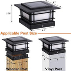Dynaming 4x4 Solar Post Cap Lights Outdoor with 2 Color Modes, 12 Pack Fence Post Solar Lights Black Shell Fit for Vinyl/Wooden Posts, High Brightness SMD LED Lighting Decor for Garden Deck Patio - Image 2