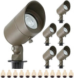 Lumina Lighting® 5W Landscape Lighting 12V Landscape Lights Low Voltage Landscape Spotlights Warm White Waterproof Outdoor Replaceable LED Bulb for Garden,Lawn,Porch,Patio and Yard (Bronze) (6-Pack) by LuminaLighting%C2%AE
