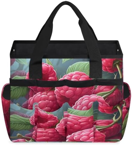 Fruits Garden Tool Bag Organizer Heavy Duty Raspberries Gardening Tote Bag with 10 Pockets for Women Men Gardening Gifts - Image 2
