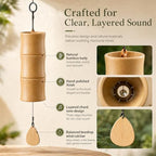 Natural Bamboo Chord Wind Chime, Handcrafted Wood Wind Chimes for Outdoor Indoor Patio, Garden, Yoga, Meditation, Relaxation, Home Decor Gift - Image 4