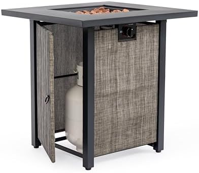 28'' Propane Fire Pit Table, 50,000 BTU Steel Gas FirePit for Outdoor, Fire Table with Lid, Add Warmth & Ambience to Gatherings and Parties On Patio Deck Garden Backyard, Grey. - Image 4