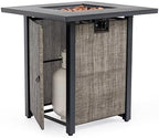 28'' Propane Fire Pit Table, 50,000 BTU Steel Gas FirePit for Outdoor, Fire Table with Lid, Add Warmth & Ambience to Gatherings and Parties On Patio Deck Garden Backyard, Grey. - Image 4