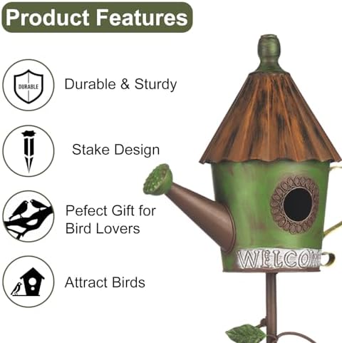 BAYN 57” Metal Bird House Stake for Outside Decorative - Image 5