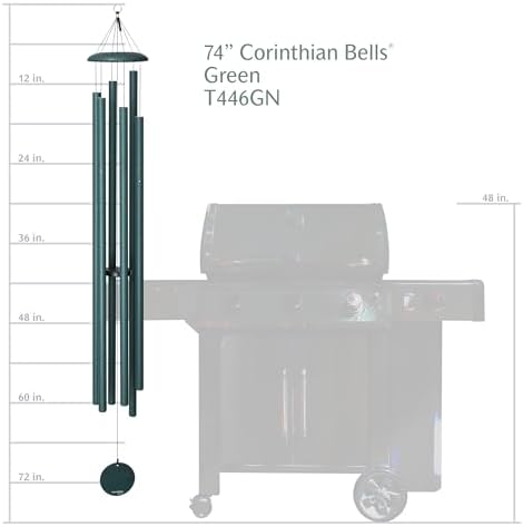 Corinthian Bells by Wind River – 74 inch Green Wind Chime for Patio, Backyard, Garden, and Outdoor Decor (Aluminum Chime) Made in the USA - Image 3