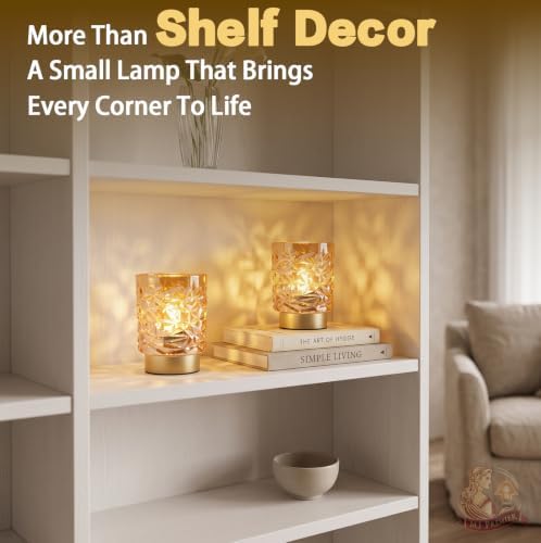 Battery Operated Lamp Timer, Cordless Table Lamp for Shelf Decor, Ice - Image 4