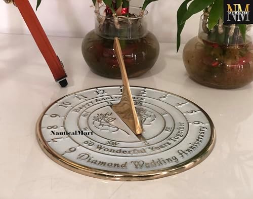 NauticalMart Wedding Anniversary Sundial Gift for Him or Her, Husband or Wife, Parents, Grand Parents, Couples to Celebrate Anniversary Unique Gift (60th Anniversary) - Image 4