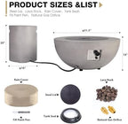 31.5'' Propane Round Fire Pit Table w/Tank Cover for Outside Patio - Image 2
