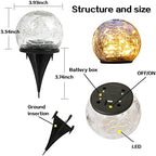 TOMEX 4 Pack Solar Garden Lights, Cracked Glass Ball Waterproof Warm White LED for Outdoor Decor Decorations Pathway Patio Yard Lawn, 4 Pack (4.7") - Image 5