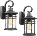 2 Packs Outdoor Porch Lights Wall Mount Sconces Outdoor Lighting Waterproof Exterior Lantern for House Front Porch Patio Garage Doorway Garden, Medium by Luminzone