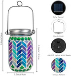 Stargarden 4 Pack Mosaic Solar Lantern ,Outdoor Hanging Jar Lights - Image 4