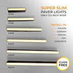 LUMENGY Paver Light Slim 0.5x14 Inch(0.55x13.77) 2700K Warm White, Glare-Free Linear Lighting for Driveways, Walkways and Paver Borders, 12V Hardwired, IP67 Waterproof, Drive-Over Rated - Image 5