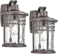 Darkaway Outdoor Wall Light Fixture,2pcs 14.57inch Large Outside Porch Lights Wall Mounted Water Ripple Glass Exterior Waterproof Lantern Modern Wall Sconce Lighting for House by Darkaway