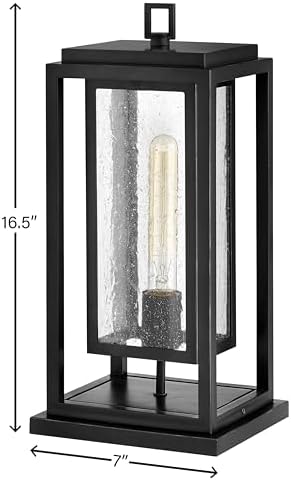 Hinkley Republic Medium 12V Outdoor Pier Mount Lantern, Black Finish - Image 6