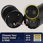 Bollard Light 39", 120-277V, 20W, 3CCT 3000-5000 Kelvin, Louvered Dome, Vandal Proof - Image 3
